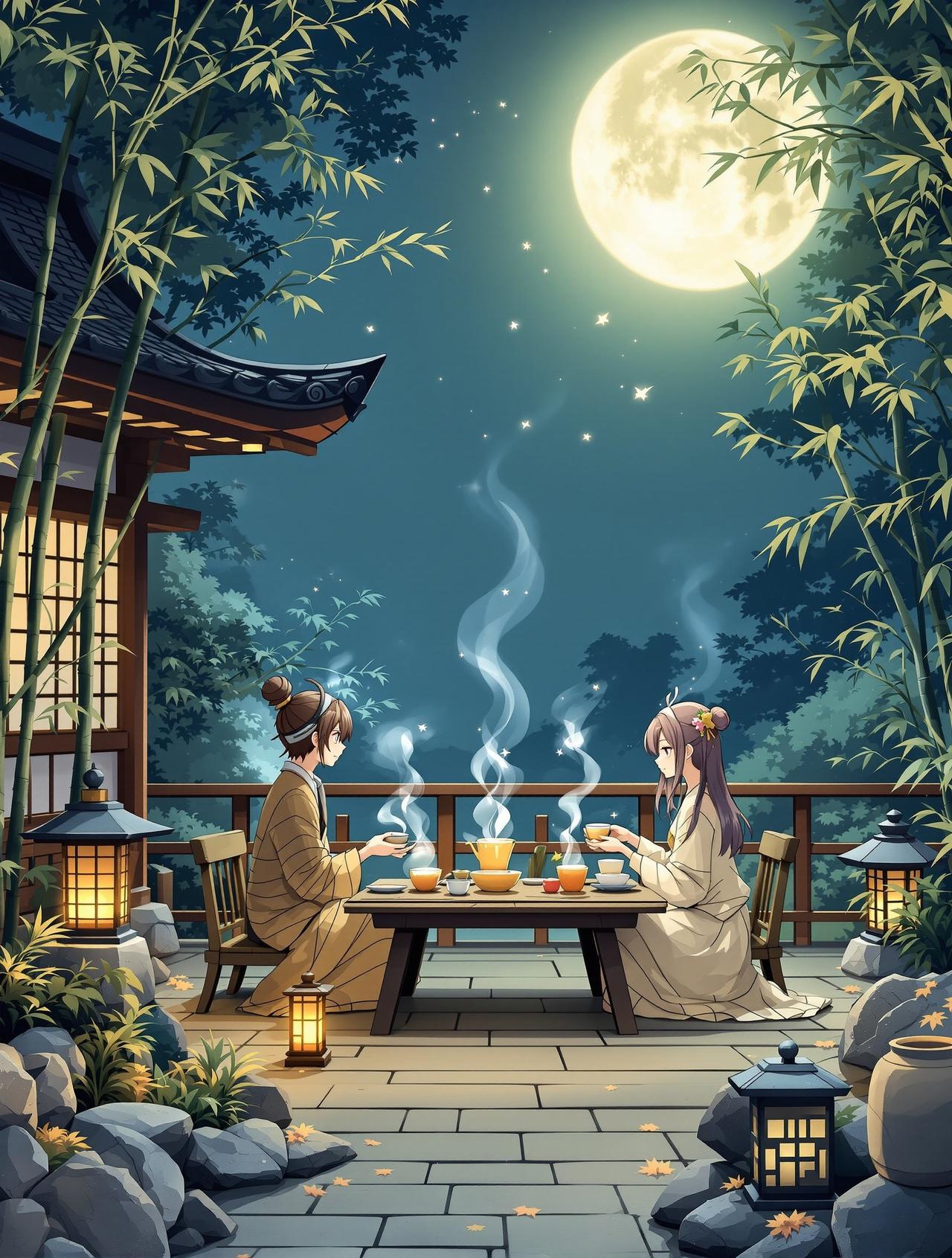 花子动漫编辑精选番剧《月下茶会》封面 - 日常 / 治愈，编辑月见推荐